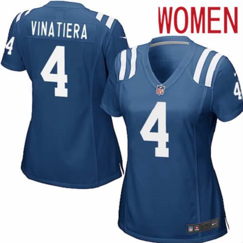 Women Indianapolis Colts #4 Adam Vinatieri Nike Royal Game Player NFL Jersey